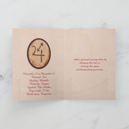 射手座のギリシャの(占星術の)十二宮図の原住民の占星術 カード (内部)