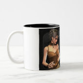 射手座のゴシック様式女性の(占星術の)十二宮図のマグ ツートーンマグカップ (左)