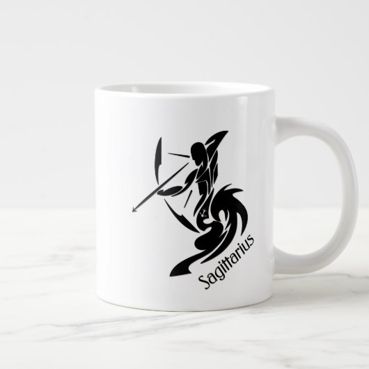 射手座のシンボルとサイン ジャンボコーヒーマグカップ (右)