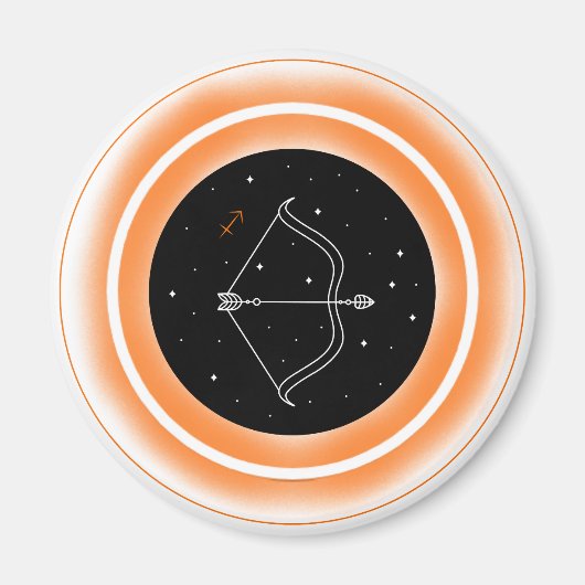 射手座のシンボル - ミニマルな占星術エンブレム マグネット (正面)