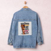 射手座の女性の三面ギフトおもしろいティー デニムジャケット (ハンガー)