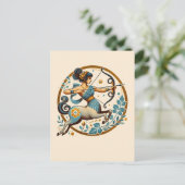 射手座の女神の誕生日占星術 ポストカード (スタンド正面)