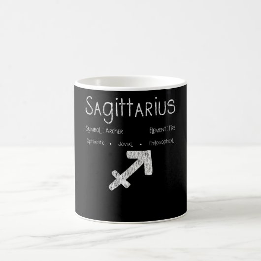 射手座の射手のシンボル占星術の誕生日ギフト コーヒーマグカップ (中央)