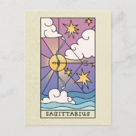 射手座の抽象的なアート ヴィンテージ ポストカード