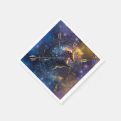 射手座の星座の水彩デザイン スタンダードカクテルナプキン (角)