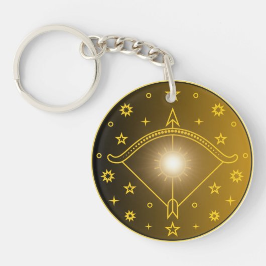 射手座の星座エンブレム シンプルな天体シンボル キーホルダー (正面)