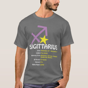 射手座の特性の暗闇のTシャツ Tシャツ
