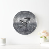 射手座の記号のグランジで動揺してな鋼鉄スタイル ラージ壁時計 (ホーム)