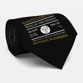 射手座の〔占星術の〕十二宮図の占星術の印 ネクタイ