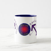 射手座の(占星術の)十二宮図の記号のマグ ツートーンマグカップ (中央)