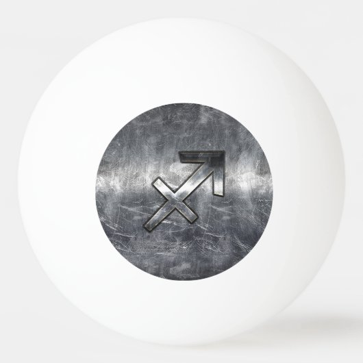 射手座の(占星術の)十二宮図は銀製の鋼鉄一見に署名します 卓球ボール (裏面)