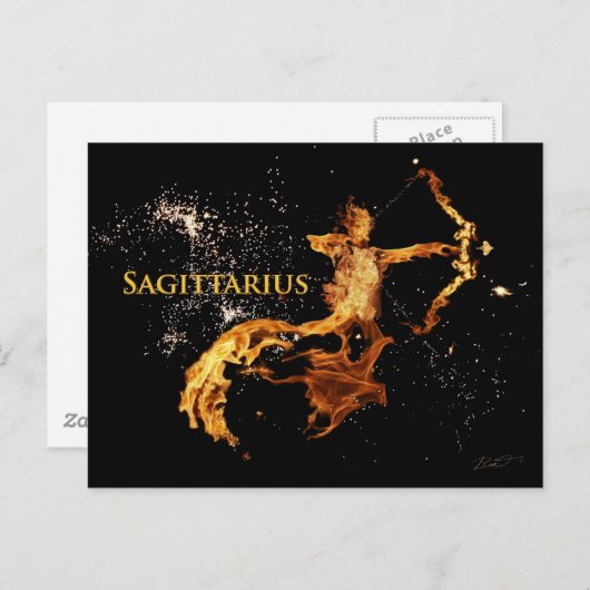 射手座はがき – 〔占星術の〕十二宮図記号 ポストカード (正面/裏面)