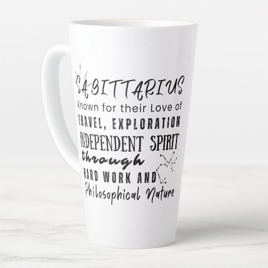 射手座やる気を起こさせる引用文〔占星術の〕十二宮図標識 カフェラテマグ (左アングル)