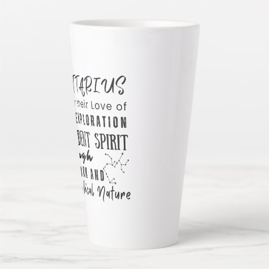 射手座やる気を起こさせる引用文〔占星術の〕十二宮図標識 カフェラテマグ (正面)