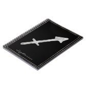 射手座を打ち付けた銀の様式星占い ノートブック (左側)