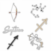 射手座アーチャー星占い〔占星術の〕十二宮図誕生日 シール (正面)