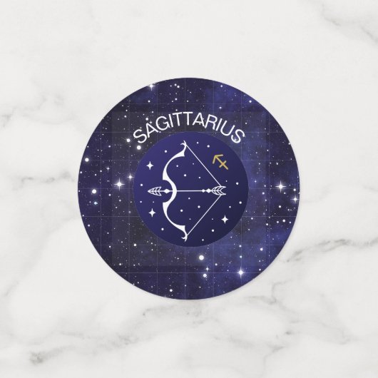 射手座アーチャー〔占星術の〕十二宮図デザインテーブル コンフェッティ (スモール正面)