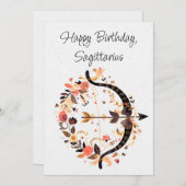 射手座アーチャー〔占星術の〕十二宮図ボホ誕生日フラットカード (正面/裏面)