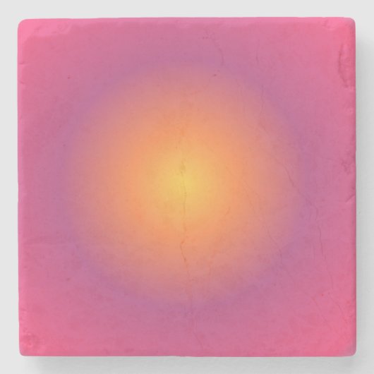 射手座オーラグラディエント〔占星術の〕十二宮図、紫色の黄色 ストーンコースター (正面)