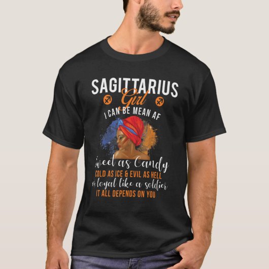 射手座ガール誕生日〔占星術の〕十二宮図サイン占星術A Tシャツ (正面)