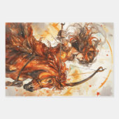 射手座ガール〔占星術の〕十二宮図誕生日 ラッピングペーパーシート (正面)