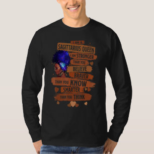射手座クイーンIはブラックの強い誕生日 Tシャツ