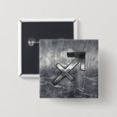 射手座グランジ〔占星術の〕十二宮図動揺して鋼スタイル 缶バッジ (正面&裏面)