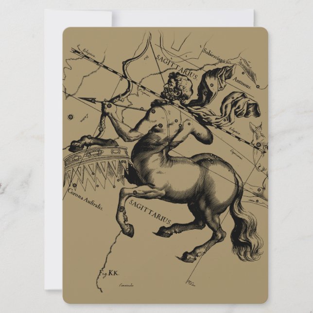 射手座コンステレーションヘベリアス1690版木、銅版、版画 (正面)