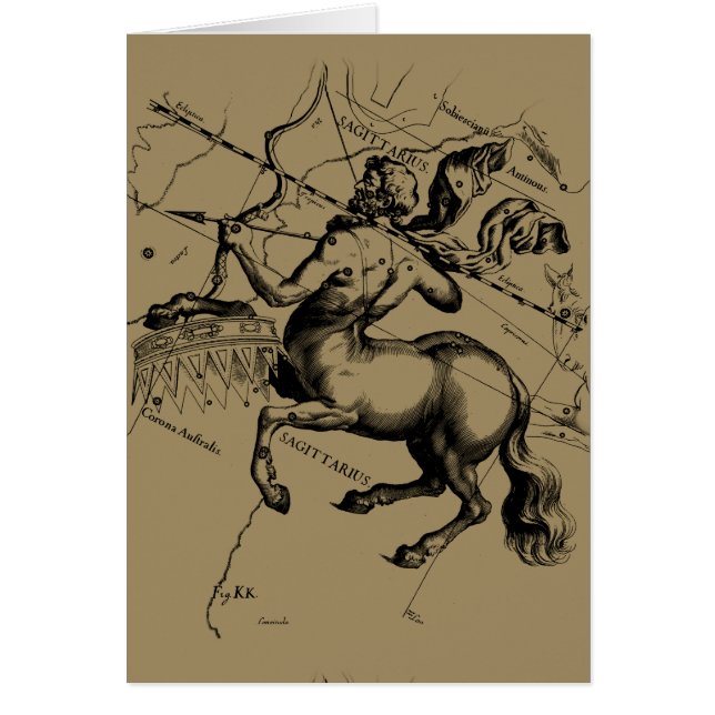 射手座コンステレーションヘベリアス1690版木、銅版、版画 (正面)