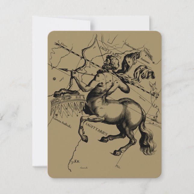 射手座コンステレーションヘベリアス1690版木、銅版、版画 (正面)