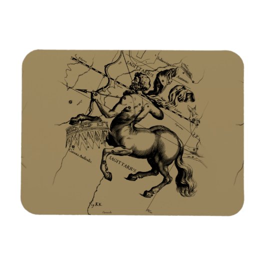 射手座コンステレーションヘベリアス1690版木、銅版、版画 マグネット (横)