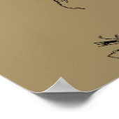 射手座コンステレーションマップ版木、銅版、版画ヘベリアス ポスター (角)