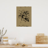 射手座コンステレーションマップ版木、銅版、版画ヘベリアス ポスター (キッチン)