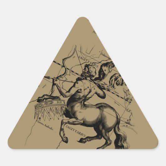 射手座コンステレーションマップ版木、銅版、版画ヘベリアス 三角形シール (正面)
