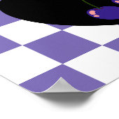 射手座ゴシック市松模様にさくらんぼ ポスター (角)