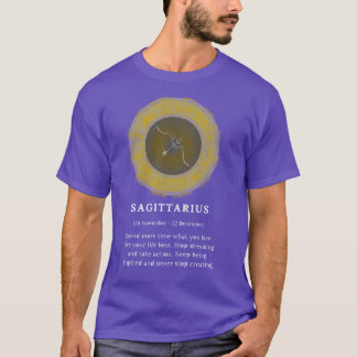 射手座サギ〔占星術の〕十二宮図サイン占星術コスモスアスター Tシャツ