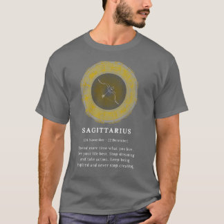 射手座サギ〔占星術の〕十二宮図サイン占星術コスモスアスター Tシャツ