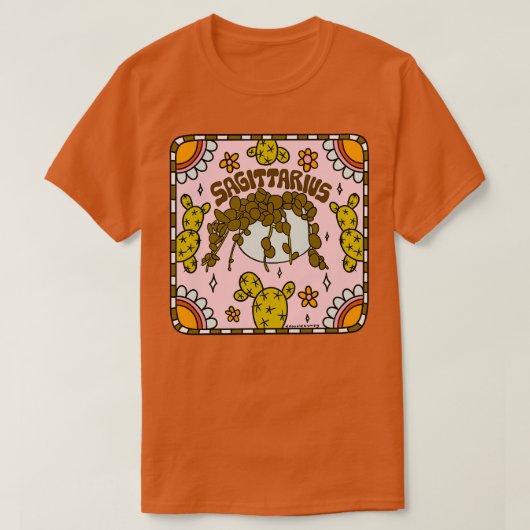 射手座サボテン Tシャツ (デザイン正面)