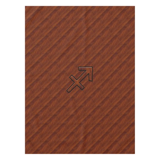 射手座スタイリッシュ〔占星術の〕十二宮図サインインマホガニーデコール テーブルクロス (正面)