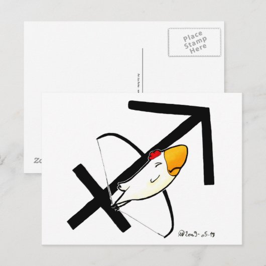 射手座チキンハガキ ポストカード (正面/裏面)