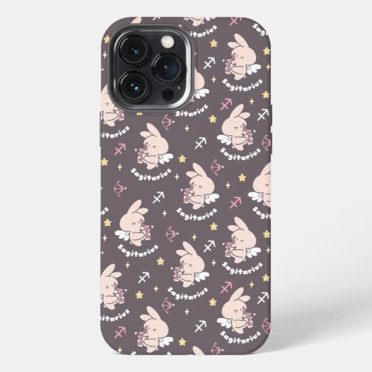 射手座バニー柄:恋の宇宙ダンス II iPhoneケース (裏面)