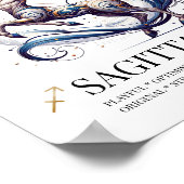 射手座パーソナライズされたエレガント〔占星術の〕十二宮図水色 ポスター (角)