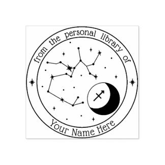 射手座パーソナライズされた〔占星術の〕十二宮図印鑑 ラバースタンプ