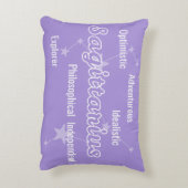 射手座パープルウォーターカラーアストロロジー〔占星術の〕十二宮図 アクセントクッション (裏面(縦))