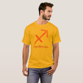 射手座メンズシャツ – 金ゴールド Tシャツ (正面フル)