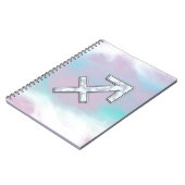 射手座モダン〔占星術の〕十二宮図オンマザーオブパールスタイル ノートブック (左側)