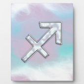 射手座モダン〔占星術の〕十二宮図オンマザーオブパールスタイル フォトプラーク (正面)