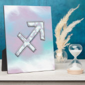 射手座モダン〔占星術の〕十二宮図オンマザーオブパールスタイル フォトプラーク (側面)