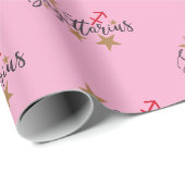 射手座ラッピング紙 – ピンク背景 ラッピングペーパー (ロールコーナー)