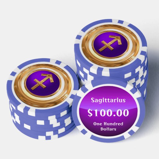 射手座占星術の標識 ポーカーチップ (積み重ね)